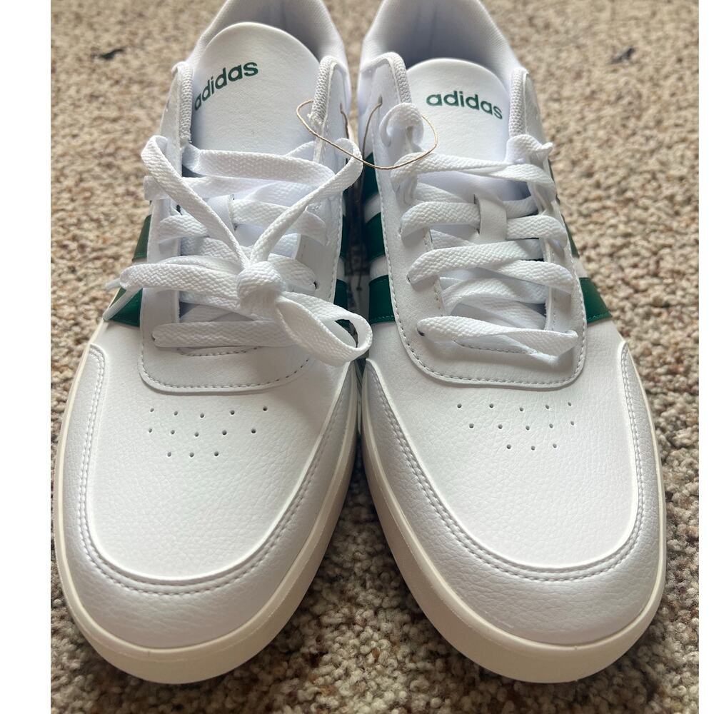 NWT ADIDAS Breaknet 3.0 Sneaker, Tennis Shoe, Men's Size 10, White/Green - Picture 5 of 9